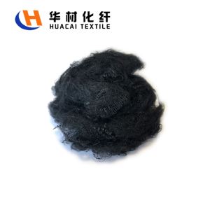 GRS svart resirkulert polyester stift fiber